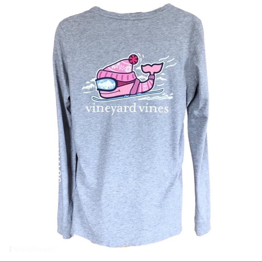 Vineyard Vines Women’s Winter Whale Long Sleeve Lightweight Shirt Size XS - Picture 2 of 14